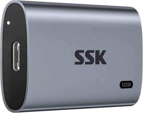 Vista 8 de SSK 512GB SSD Disco Duro Externo, SSD Portátil Hasta 550MB/s Unidades de Estado Sólido Externas, USB 3.2 Gen2 para iPhone 15/16 Pro, Win, Mac