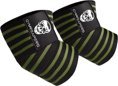 Vista 14 de Gymreapers Coderas de levantamiento de pesas (1 par) – Correa de compresión flexible de 40 pulgadas para codo y soporte para articulaciones