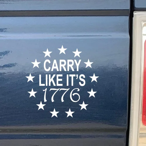 Vista 2 de Carry Like It's 1776 - Calcomanía de vinilo de bomba para automóvil, camión, computadora, en cualquier lugar! Vinilo premium para exteriores de 6