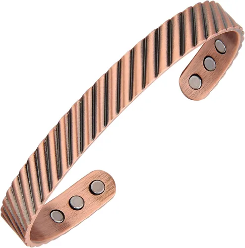 Vista 9 de Copper Bracelet for Men and Women, 99.99% Pure Copper Cuff Bangle, 3500 Gauss Magnetic, Adjustable Jewelry Gifts
