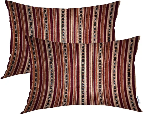 Vista 49 de Batmerry Autumn Maple Forest Throw Pillow Covers, Wooden Chair Houses Yellow Leaves Decorative Pillow Covers Digital Printing Blended Fabric for