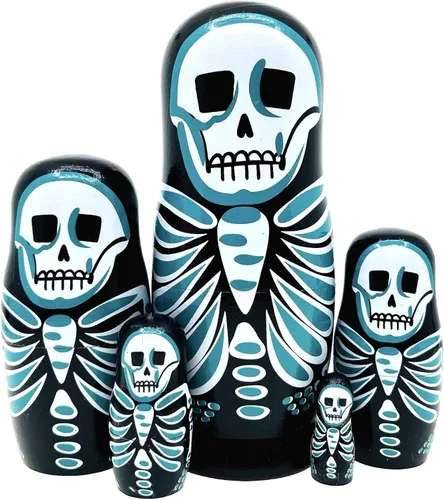 Vista 8 de Lindas Muñecas Rusas de Animales - Oso Marrón Zorro Búho Conejo Mapache Muñeca Matryoshka Muñecas de Madera Hechas a Mano para Niños Decoración