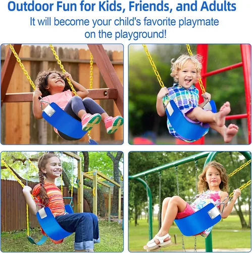 Vista 9 de AGPTEK Juego de columpios para niños pequeños, columpio de cubo resistente con cuerda ajustable, linda forma para niños pequeños con capacidad