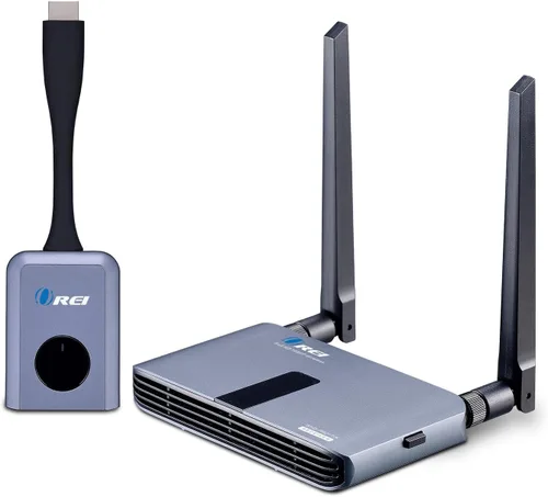 OREI Kit de dongle transmisor y receptor HDMI inalámbrico 1x1 1080P de hasta 100 pies, perfecto para transmisión desde laptop, PC, presentación,