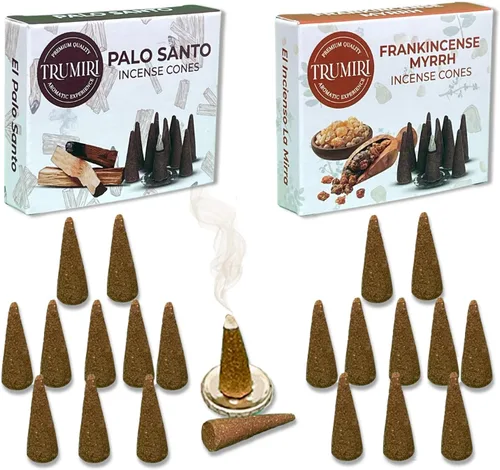 Vista 14 de TRUMIRI Conos de Incienso - Paquete Combo de 20 Conos de Incienso - 10 Cedro + 10 Pino - Conos de Incienso - Conos de Incienso Perfumados - Aromas