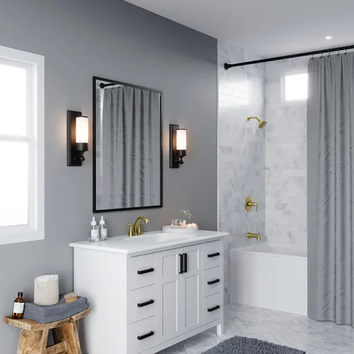 Vista 9 de Pfister Willa LF048MALBG - Grifo de lavabo de baño de 4 pulgadas, 2 manijas y 3 agujeros, certificado NSF, acabado dorado cepillado con drenaje