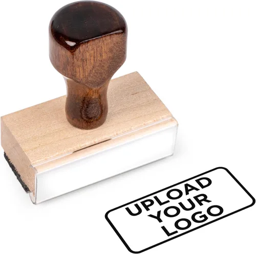 Vista 11 de Sello de mano de goma personalizado, mango de madera con logotipo personalizado, múltiples opciones de tamaño disponibles Sube tu propio logotipo