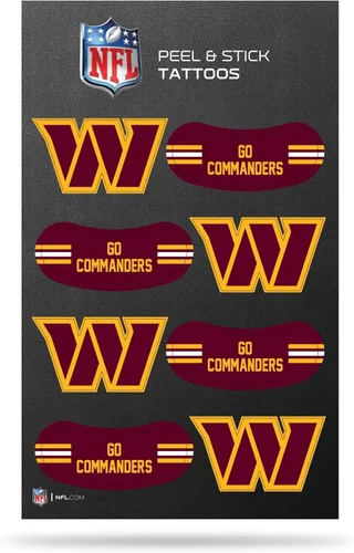 Vista 11 de Rico Industries NFL Footbal Peel & Stick Temporary Tattoos - Eye Black - Game Day Approved!