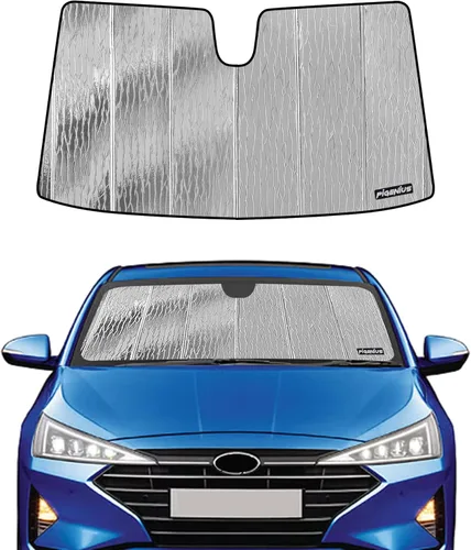 Vista 8 de Pigenius Parasol de parabrisas para Hyundai Elantra 2011-2016 Elantra Coupe 2013-2014, reversible plata/negro