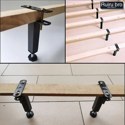 Vista 2 de 2 patas de soporte central de altura ajustable para marco de cama, marco de cama de acero o patas de soporte de listones centrales de madera, patas