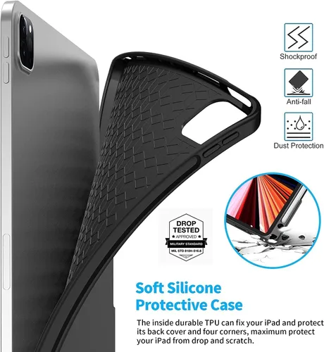 Vista 6 de Funda de teclado para iPad Pro de 11 pulgadas (201820202021), iPad de 10 generación, iPad Air 45 generación, teclado magnético desmontable Bluetooth