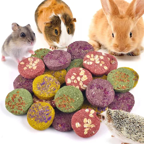 Vista 9 de ERKOON Juguetes para conejos, 100 % comestibles de heno Timothy prémium para conejos, golosinas de chinchilla, juguetes masticables para dientes