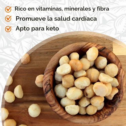 Vista 3 de Nueces de macadamia Nueces de macadamia tostadas secas de MacFarms 24 onzas (1 paquete) - Nueces tostadas premium con sal marina fresca de Hawaii