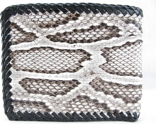 Vista 3 de Pelgio Cartera de piel de serpiente genuina hecha a mano