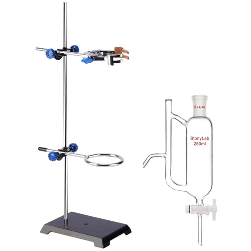Paquete de separador receptor de aceite de agua (junta de 2440, 8.5 fl oz) con juego de soporte de laboratorio (22.4 pulgadas de largo) - Paquete