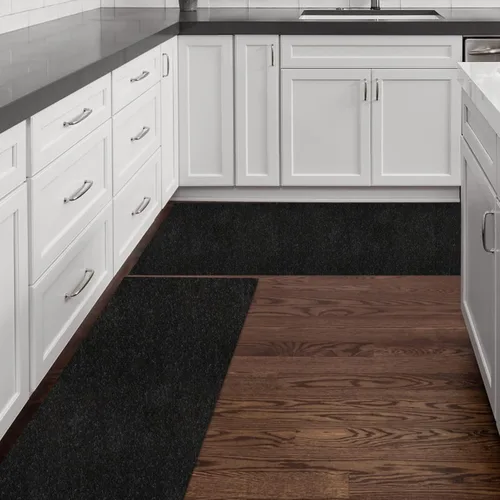 Vista 8 de Alfombra de pasillo de 2 pies x 2 pies, alfombra de utilidad AYOHA de 2'-82' para pasillo de entrada, pasillos, balcón, garajes, alfombras con Negro