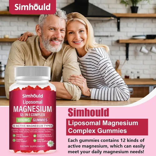Vista 7 de 2 paquetes de gomitas de complejo de magnesio liposomal, como 12 formas de citrato de magnesio, glicinato, malato, óxido y más con vitamina D3, B6