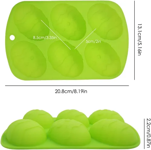 Vista 2 de Maxin Juego de 3 moldes de silicona para huevo, 6 moldes de chocolate de Pascua, molde antiadherente de grado alimenticio para hacer