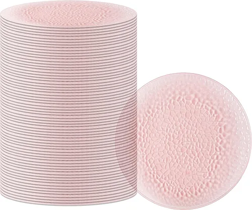 Vista 9 de Party Bargains - Bajoplatos de 13 pulgadas (16 unidades) color rosa martillado, bajoplatos desechables y resistentes para cenas elegantes - Ideal
