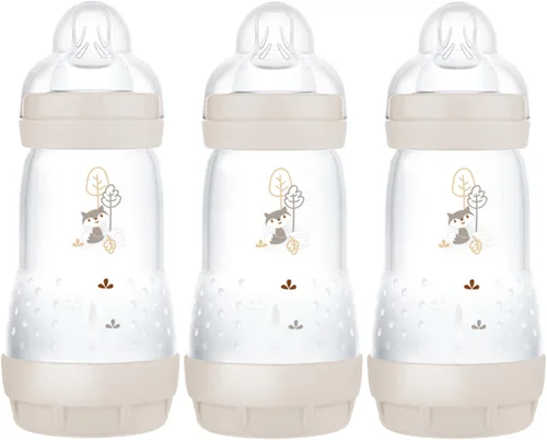 Babyprice MAM - Botella anticólicos autoferilizante, 8.8 fl oz, paquete de 3 unidades, colores neutros