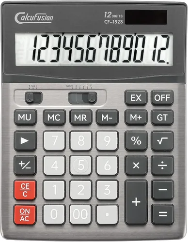 Calculadora de escritorio de 12 dígitos con pantalla LCD grande, botones grandes, función estándar básica, calculadora solar con batería