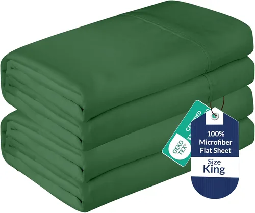 Vista 86 de Royale Linens Juego de 2 sábanas encimeras a granel – Sábanas superiores – Microfibra suave – Resistente a las manchas – para hotel, mesa de masaje