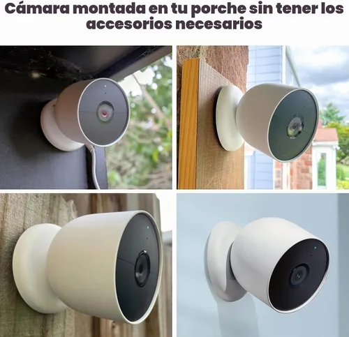 Vista 5 de Paquete de 2 placas de montaje en pared para batería Google Nest Cam para interiores y exteriores, pieza de repuesto de collar de bloqueo