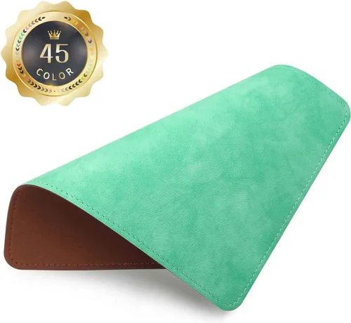 Vista 31 de Alfombrilla para mouse, alfombrilla de mouse de poliuretano, alfombrilla de mouse de cuero con borde cosido base de microfibra con antideslizante