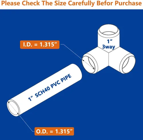 Vista 6 de Accesorios de PVC de 1 pulgada de 3 vías, codo de PVC de 1 pulgada para tubo de PVC SCH40, accesorios de tubería de PVC resistentes a los rayos UV