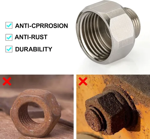 Vista 7 de G 1/2 Female to 3/8 Male COMP Reducer Adapter, Brass Pipe Fittings Water Hose Adapter, Compression Fitting for Kitchen Bathroom Faucet, Pipe