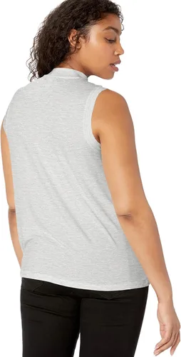 Vista 4 de Daily Ritual Womens Jersey Sleeveless Boxy Mock-Neck Shirt Available in Plus