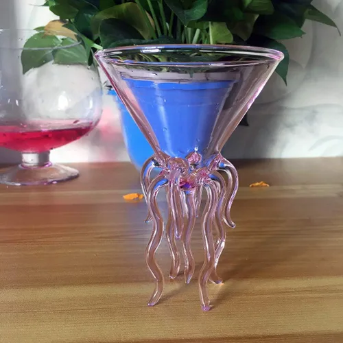 Vista 9 de GAOGAO Vaso de Martini de Pulpo Herramientas de Vaso de Bar de Cóctel Creativo (2 Transparentes)