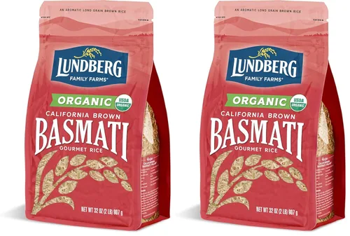 Vista 10 de Lundberg Basmati orgánico, arroz integral de grano largo – No pegajoso, esponjoso y aromático, 32 onzas
