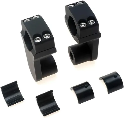 Vista 2 de Elevadores de manillar pivotantes de 2 pulgadas de altura – Abrazaderas universales de barra de motocicleta de aluminio Billet para manillar de 7/8