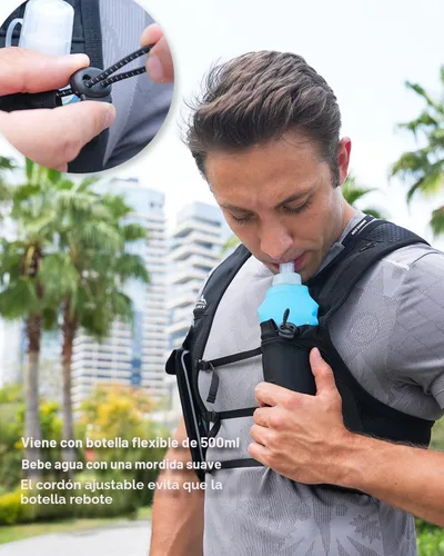 Vista 4 de Zelvot Chaleco para Correr para Mujeres y Hombres, Patente Original de EE. UU., Chaleco de Hidratación para Correr con Correas de Pecho Ajustables