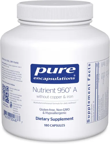 Pure Encapsulations Nutrient 950 A sin cobre y hierro | Fórmula hipoalergénica multivitamínica/mineral para una salud óptima | 180 cápsulas