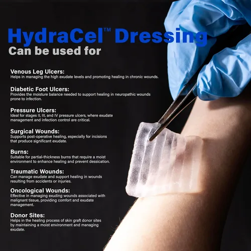 Vista 5 de EVERLIT HydraCel Apósito Hidrofibra estéril de doble capa con costuras Almohadilla avanzada extra absorbente para el manejo de heridas