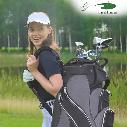 Vista 7 de UNIHIMAL Bolsa de carrito de golf con divisor de 14 vías, amplio espacio de almacenamiento, bolsa de golf para hombre con asas y soporte