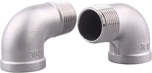 Vista 9 de Codo de calle 90 grados, rosca macho x hembra NPT de 1 pulgada SUS304