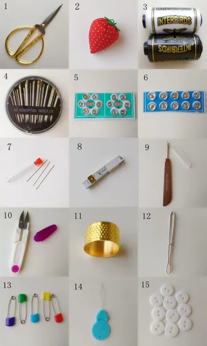 Vista 4 de A.Dinsenen Cesta de coser de madera/caja de coser con accesorios de kit de costura