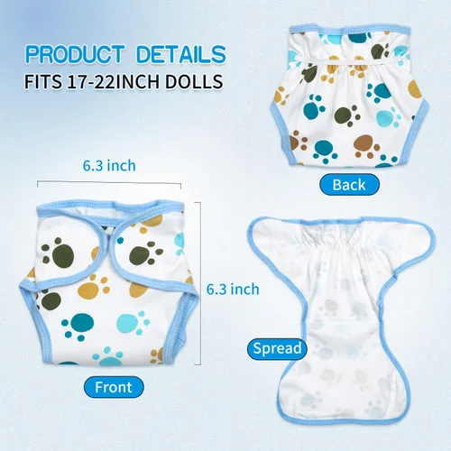 Vista 6 de PEDOLLTREE Juego de 8 piezas de ropa de muñeca Reborn Baby Boy con mochila pañal para muñeca Reborn de 17 a 22 pulgadas