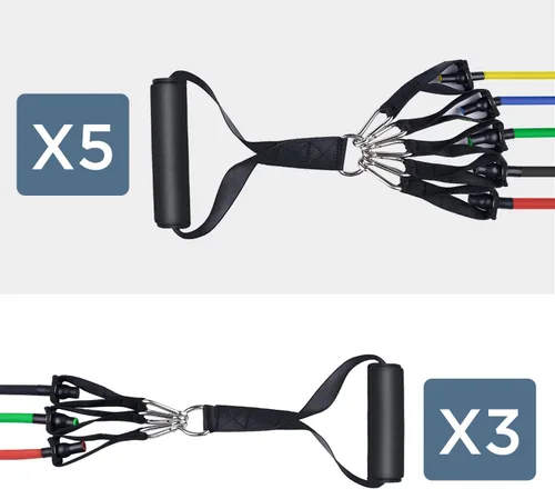 Vista 4 de Bandas de resistencia, juego de bandas de ejercicio Simmgud con asas, bandas de entrenamiento con anclaje de puerta, correas de tobillo
