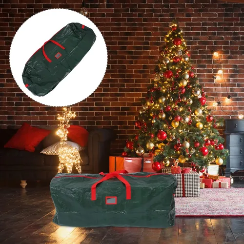 Vista 9 de iplusmile 1 bolsa de almacenamiento para árbol de Navidad, almacenamiento para el hogar para árboles artificiales, resistente contra el polvo
