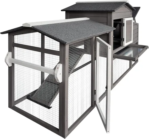 Vista 6 de Ketive Gallinero grande de 71 pulgadas, tractor de pollo de madera – con ruedas, resistente al agua, gallinero al aire libre, jaula para aves