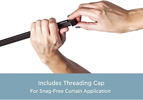 Vista 6 de Blu-Pier Tech Barra individual resistente, barra de cortina con costura de bloqueo de 18 a 28 pulgadas de ancho ajustable, proyección de 2 1/2