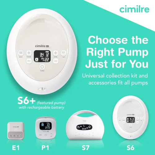 Vista 8 de Cimilre Extractor de leche recargable ajustable S6+, sesiones de bomba personalizables con múltiples velocidades de ciclo y niveles de succión