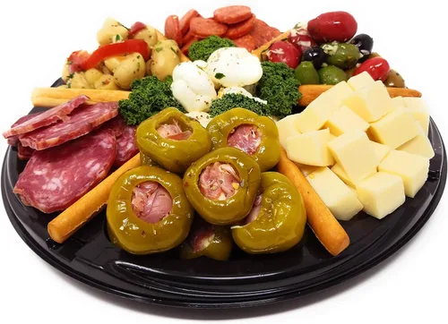 Frank and Sal Famous - Bandeja antipasto de 16 pulgadas que alimenta a 10-12 personas, hecha fresca por pedido