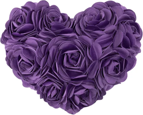 Vista 12 de JWH - Funda de cojín de terciopelo con forma de corazón y diseño de flores en 3D, funda de cojín estilo romántico rural europeo para decoración Rosa
