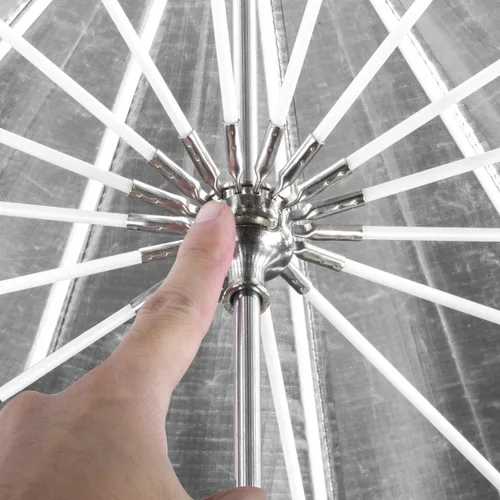 Vista 9 de Glow Easy Lock - Paraguas grande de fibra de vidrio de color plateado profundo (51 pulgadas)