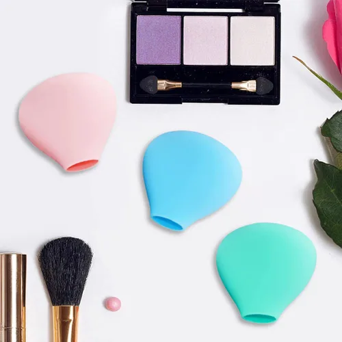 Vista 7 de Zerone Estuche organizador de brochas de maquillaje de silicona, soportes reutilizables para viajes, protector de brochas para amantes